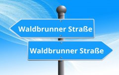 Straßenschild Waldbrunner Straße